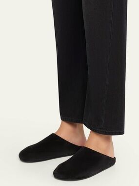 The Row Hugo Slides/Mules/Sandals Black Suede size 41
